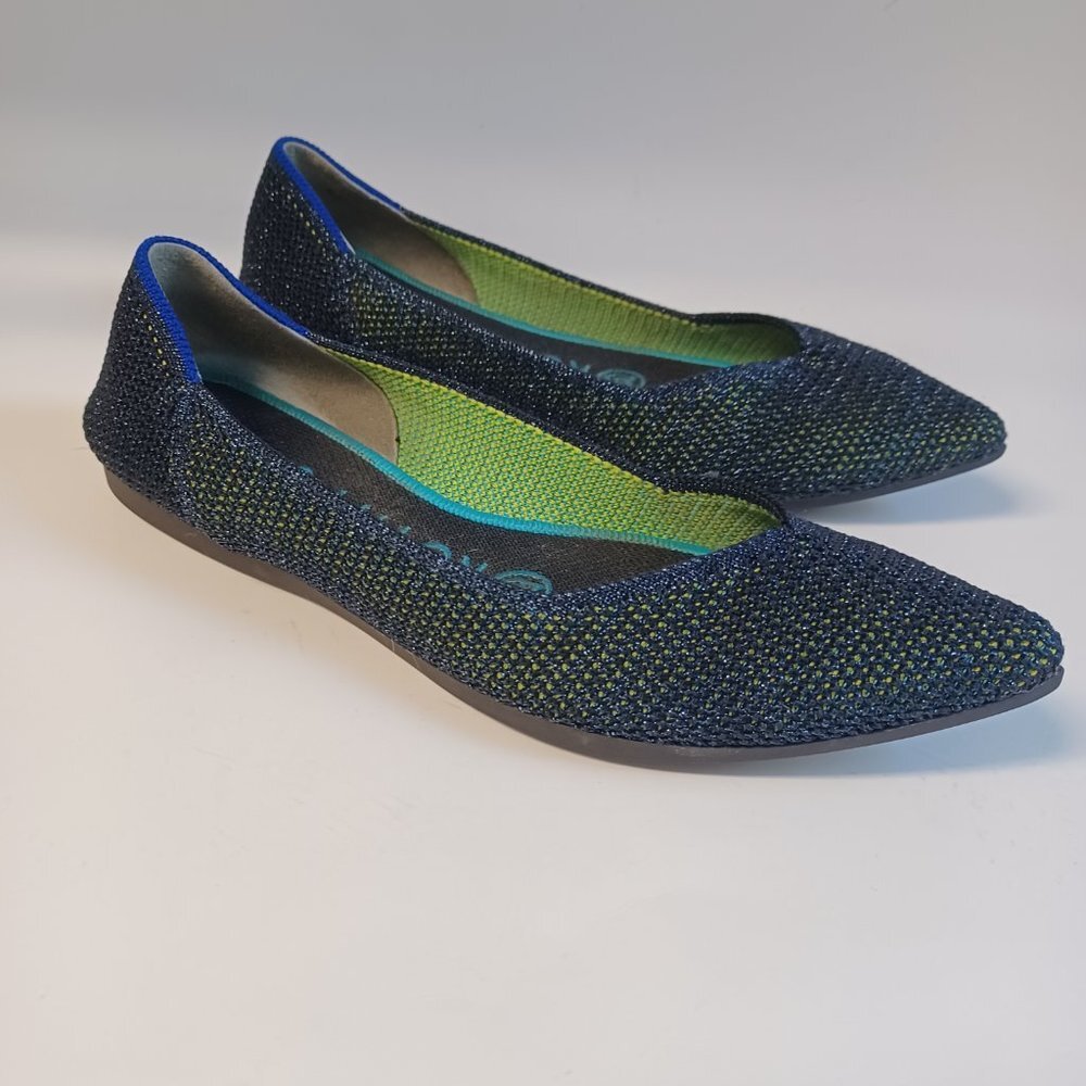 Rothys Flats Blue Point Toe Slip Ons‎ Womens size 5